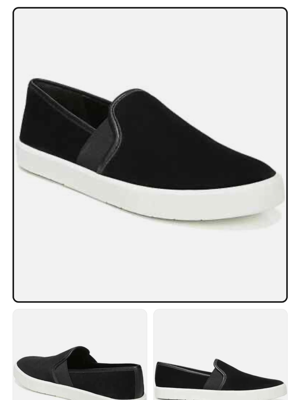 Vince Black Slip-On Loafers with White Sole